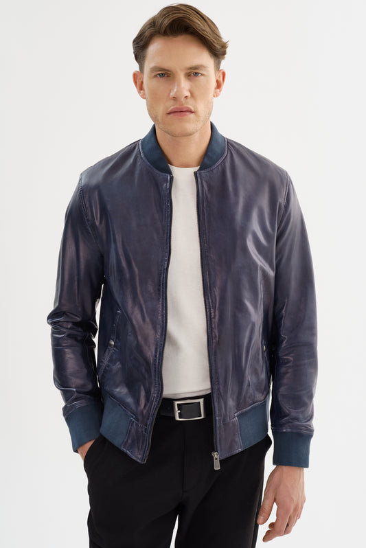 CHARLESTON Suede Bomber Jacket