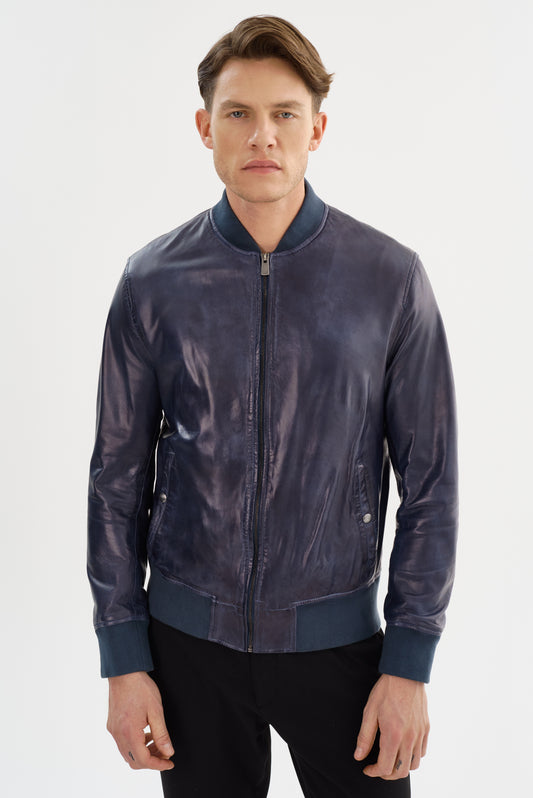 CHARLESTON Suede Bomber Jacket