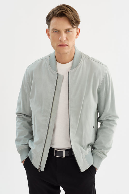 CHARLESTON Suede Bomber Jacket