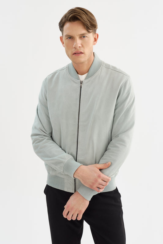 CHARLESTON Suede Bomber Jacket