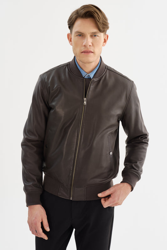 CHARLESTON Suede Bomber Jacket