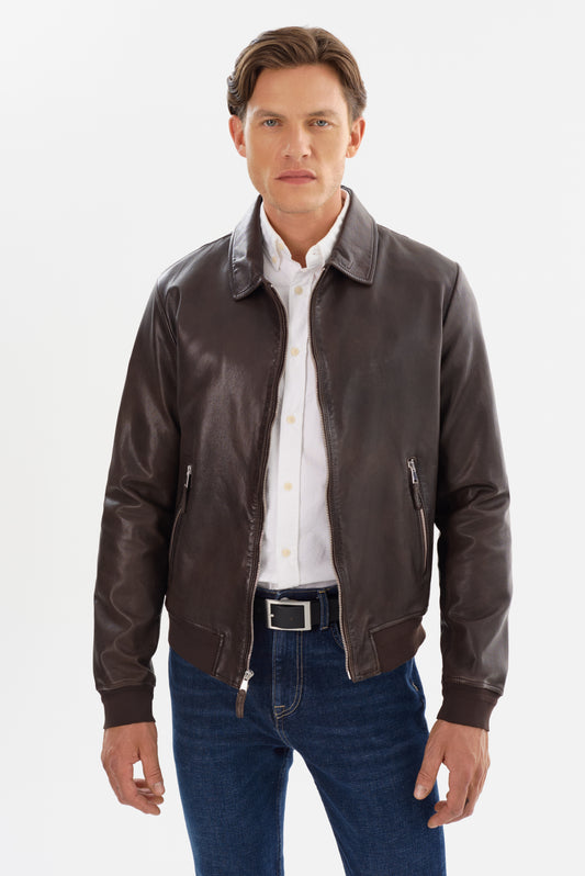 DAMON Leather Bomber Jacket