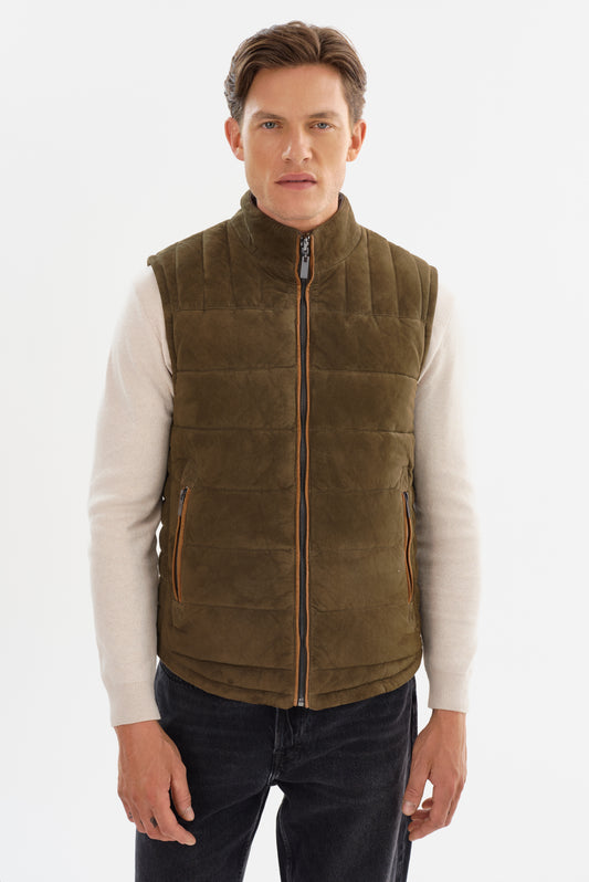 L87309-S Puffy Suede Vest